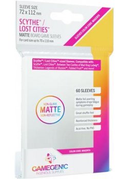Gamegenic Board Game Sleeves: 72x112mm Matte Scythe / Lost City - Color Code: Magenta